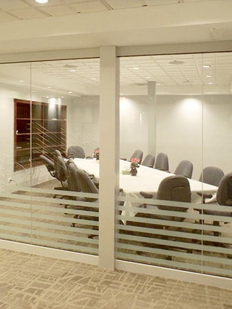 Etched Office Partitions