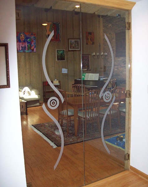 Chicago Glass Etched and Sandblasted Architectural Entry Swing Doors