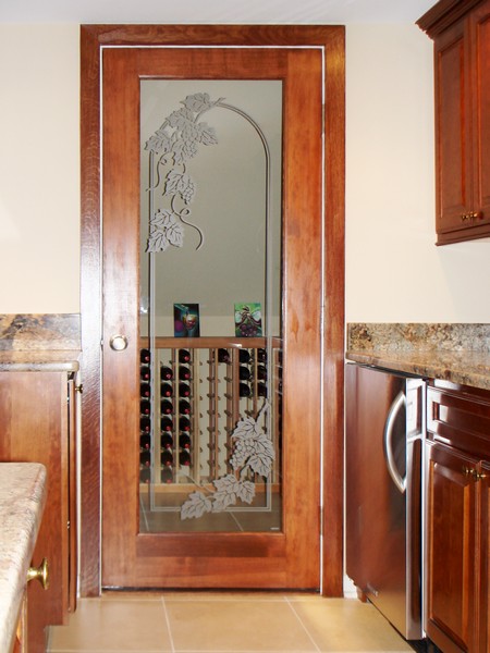 Etched Glass Wine Cellars and Wine Racks