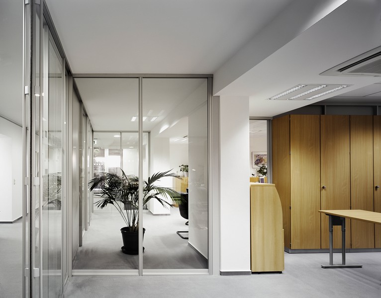 Corporate Office Sliding Glass Doors and Interior Glass Walls