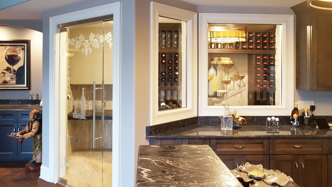 Etched Glass Wine Cellars and Wine Racks